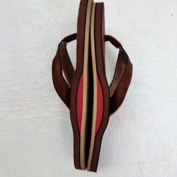 Hari Mari Women's en's Brown Fields Leather Flip Flops Sandals  Size 11 - Picture 5 of 7